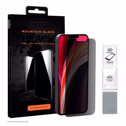Picture of Eiger Eiger Mountain BLACK Anti Spy Privacy Glass Screen Protector for Apple iPhone 12/12 Pro
