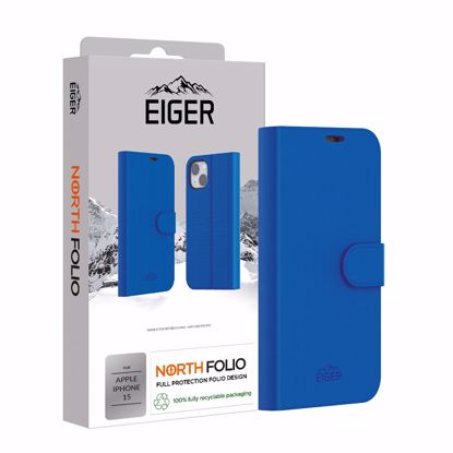 Picture of Eiger Eiger North Folio Case for Apple iPhone 15 in Blue