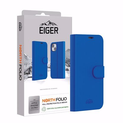 Picture of Eiger Eiger North Folio Case for Apple iPhone 15 Pro in Blue